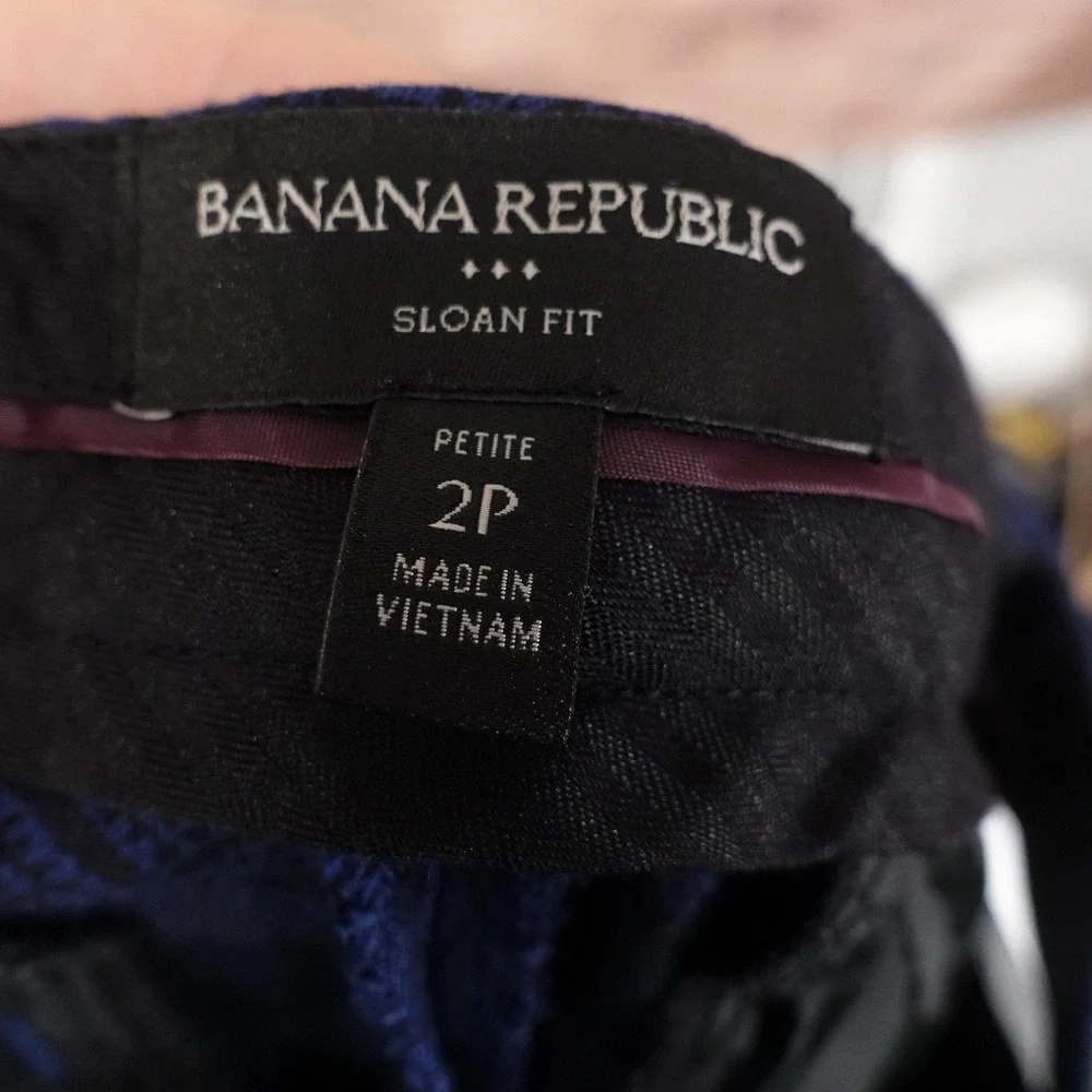 Banana Republic Pants Womens 2P Blue Sloan Ponte Crop Dress Pants Stretch 29x24‎